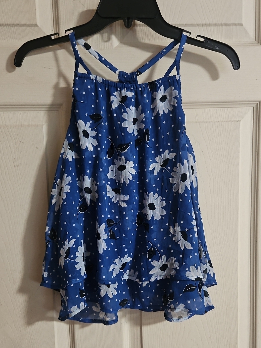 ABERCROMBIE KIDS BLUE/FLORAL FLOWY TOP: GREAT CONDITION: SIZE 13/14